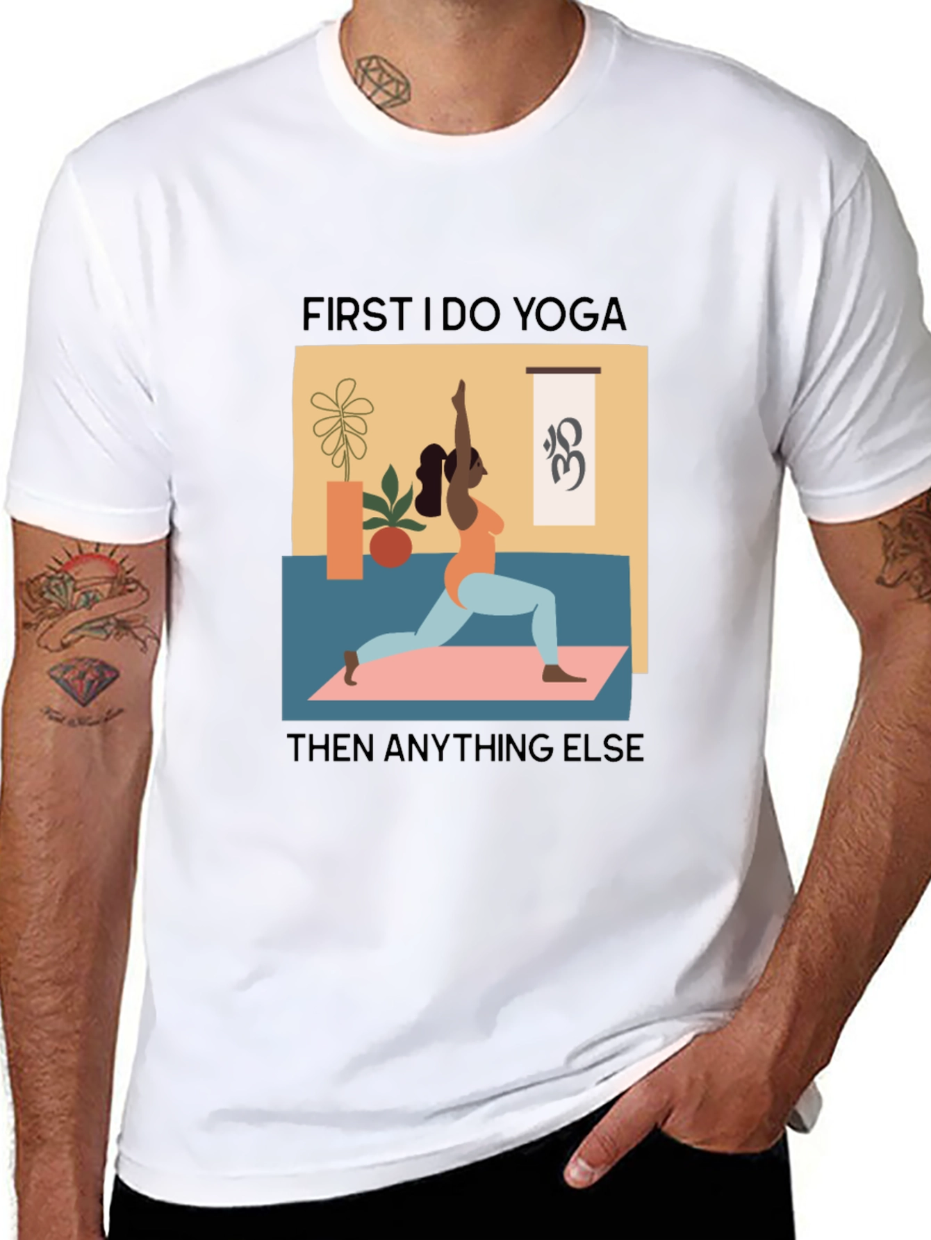 Yoga First Graphic Tee - Black Casual T-Shirt