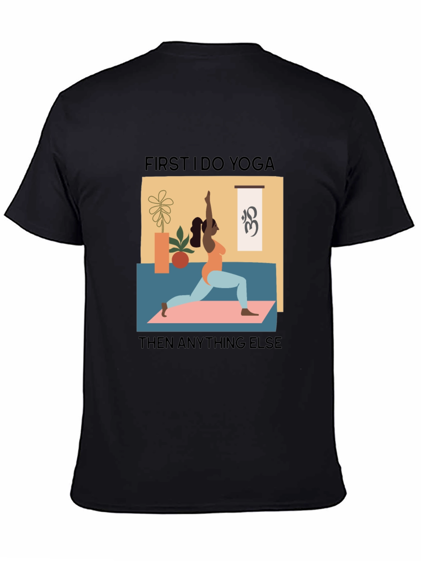 Yoga First Graphic Tee - Black Casual T-Shirt