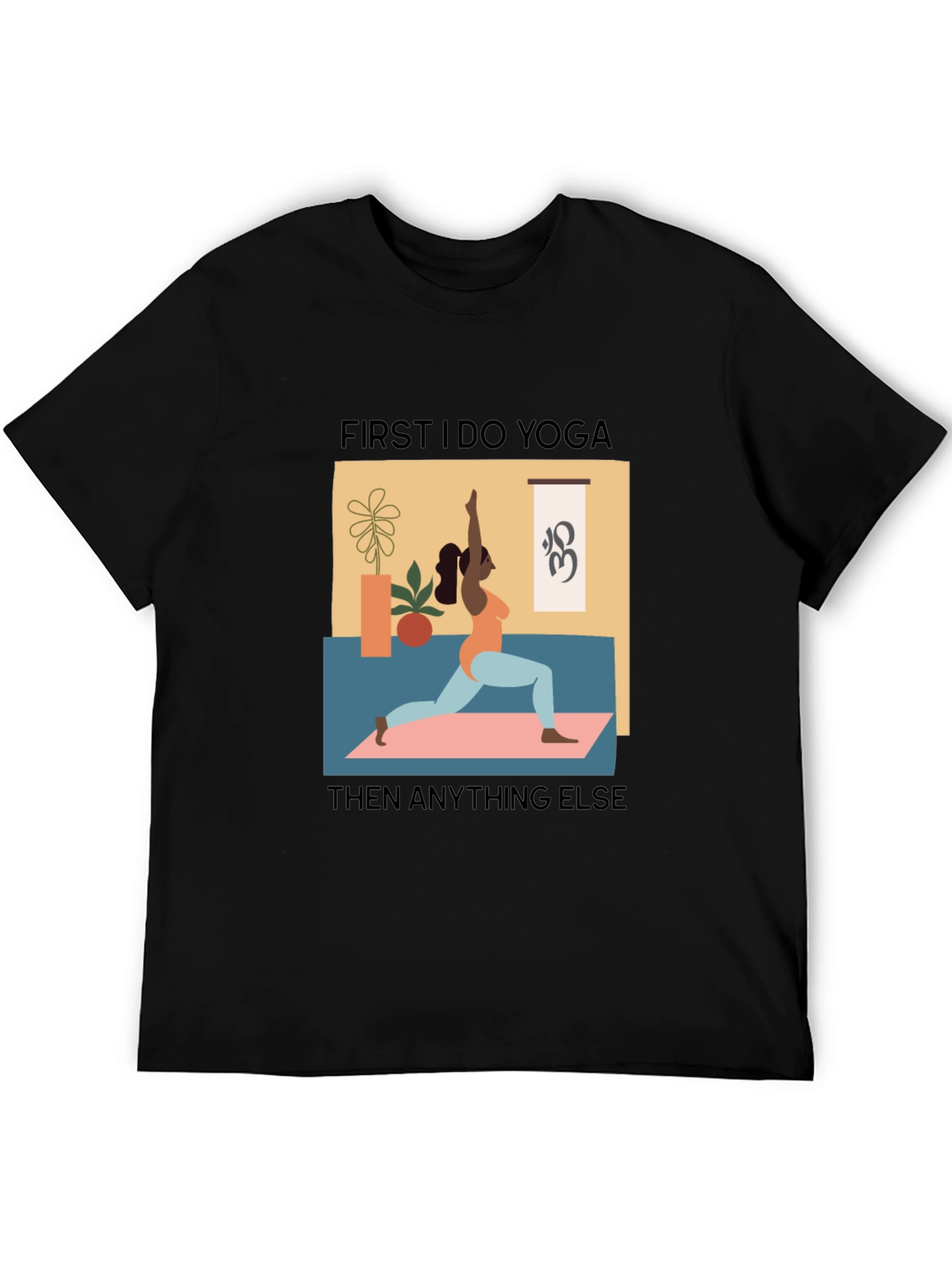 Yoga First Graphic Tee - Black Casual T-Shirt