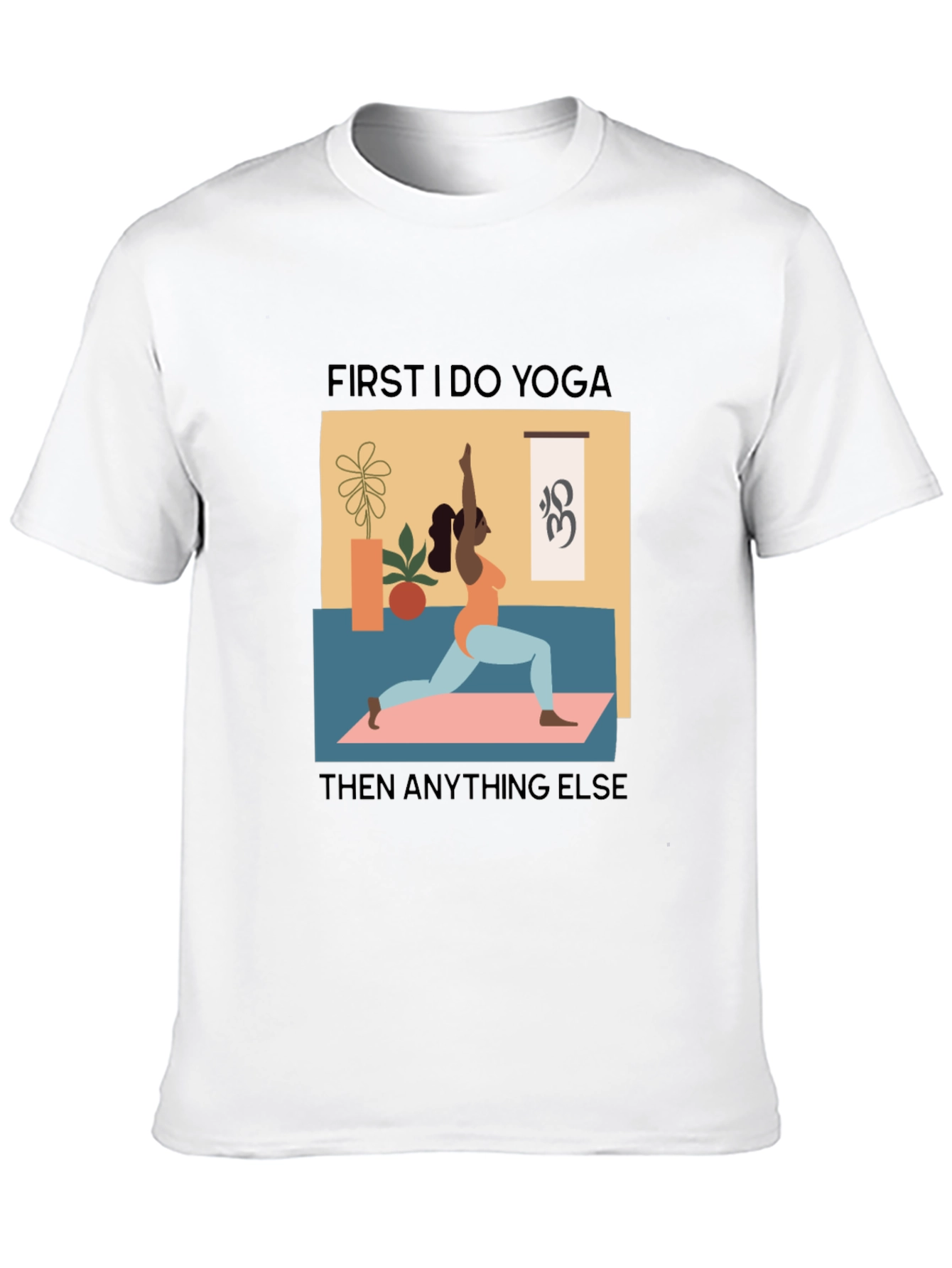 Yoga First Graphic Tee - Black Casual T-Shirt