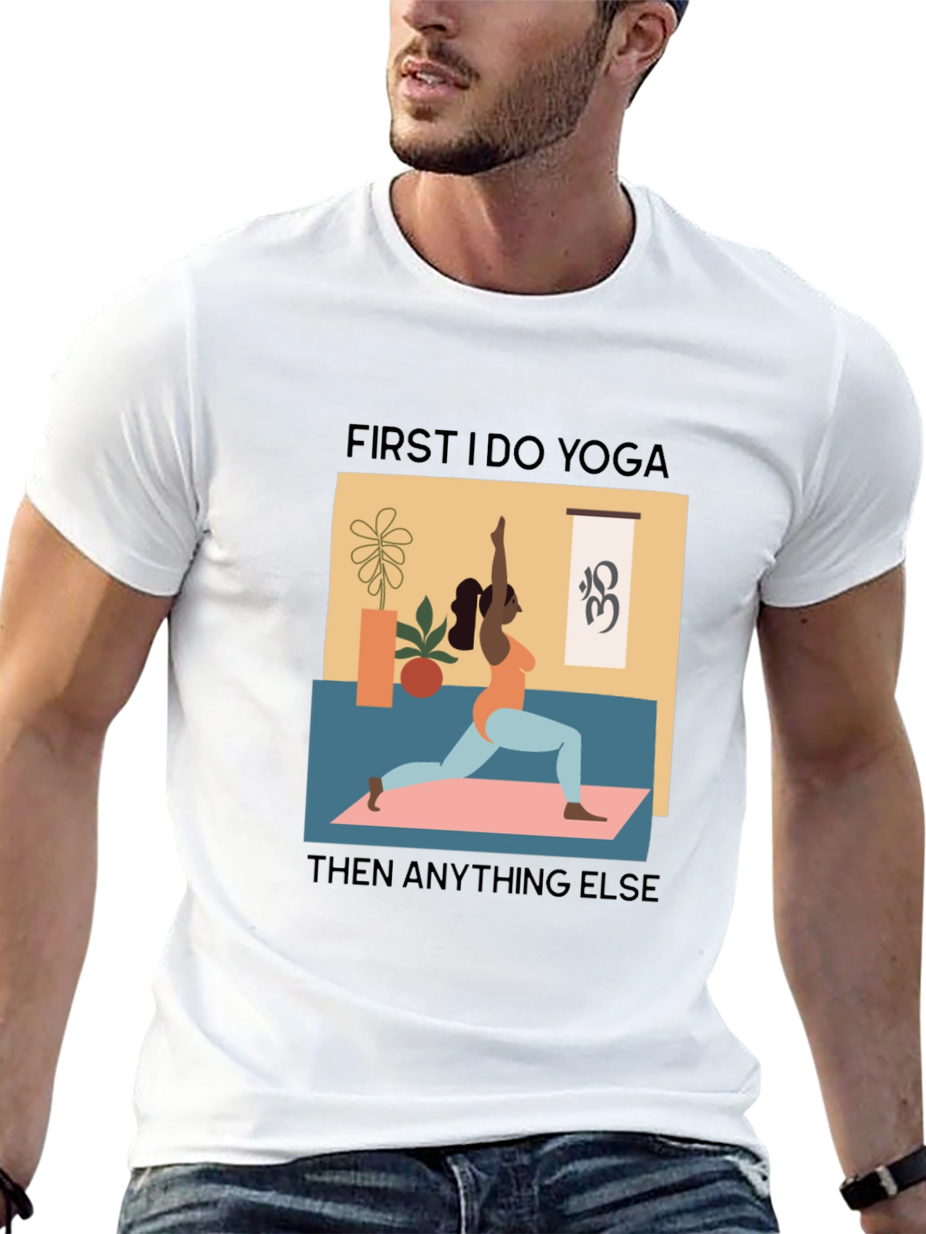 Yoga First Graphic Tee - Black Casual T-Shirt