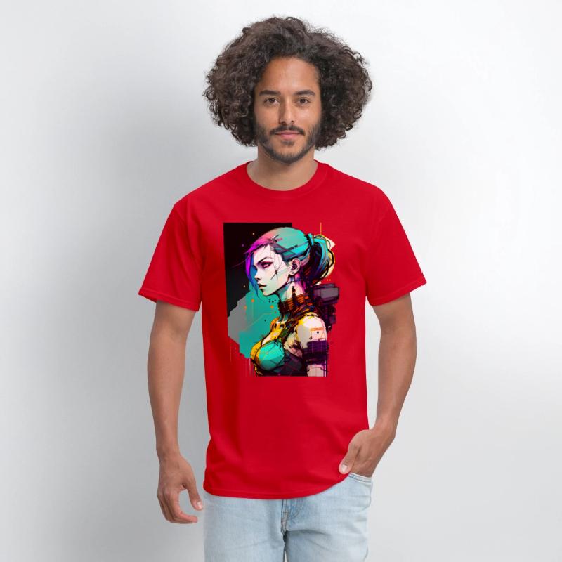 Bold and Beautiful Cyberpunk Girl with Teal Hair