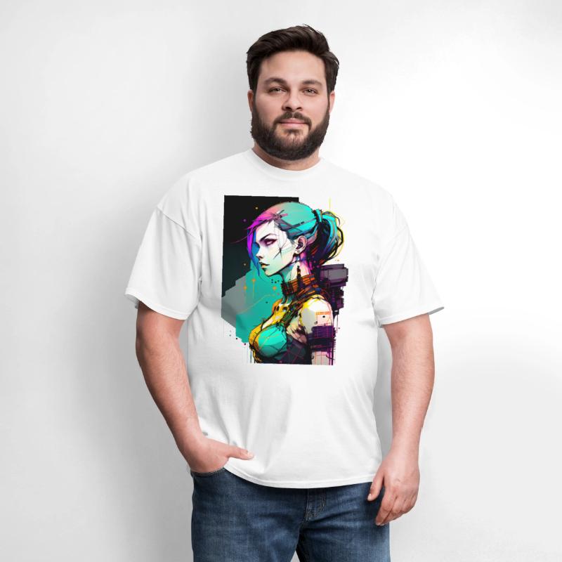 Bold and Beautiful Cyberpunk Girl with Teal Hair