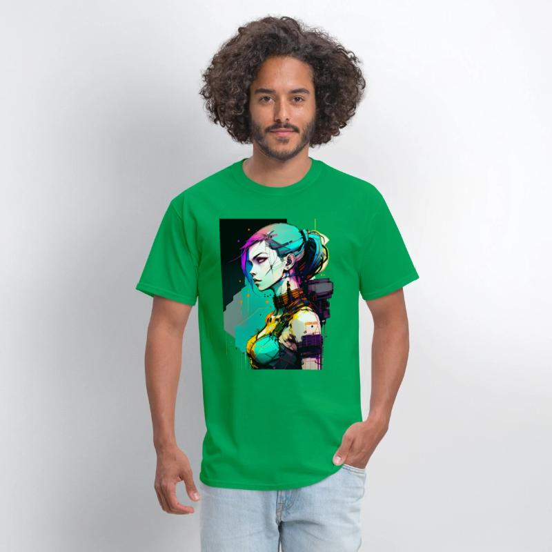 Bold and Beautiful Cyberpunk Girl with Teal Hair