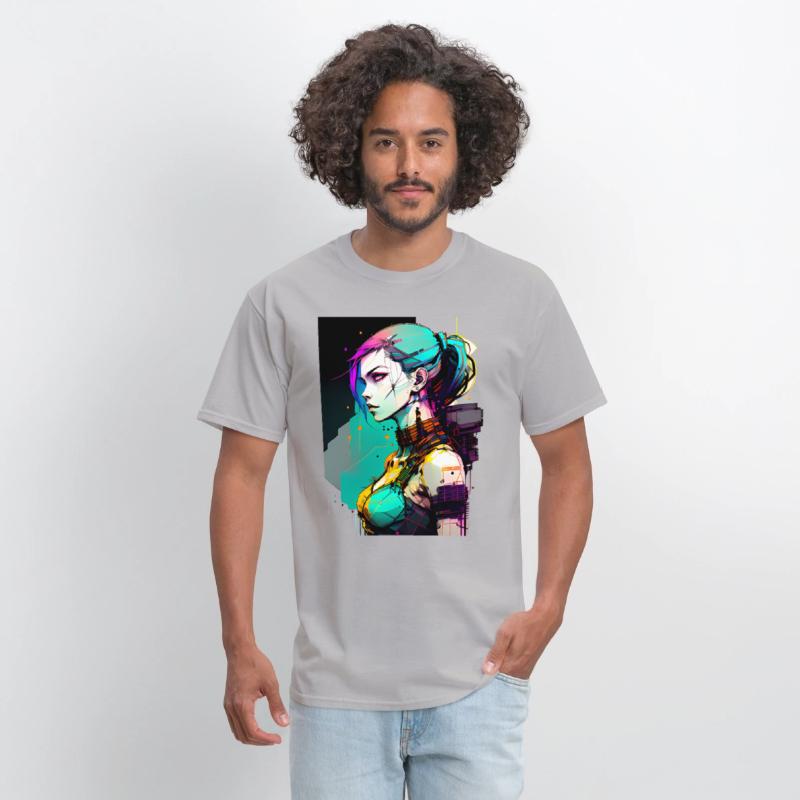 Bold and Beautiful Cyberpunk Girl with Teal Hair