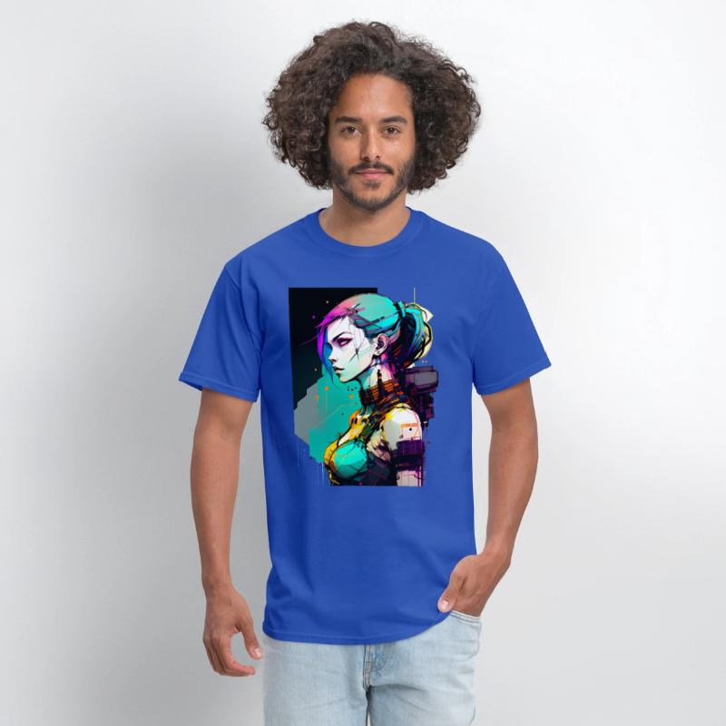 Bold and Beautiful Cyberpunk Girl with Teal Hair