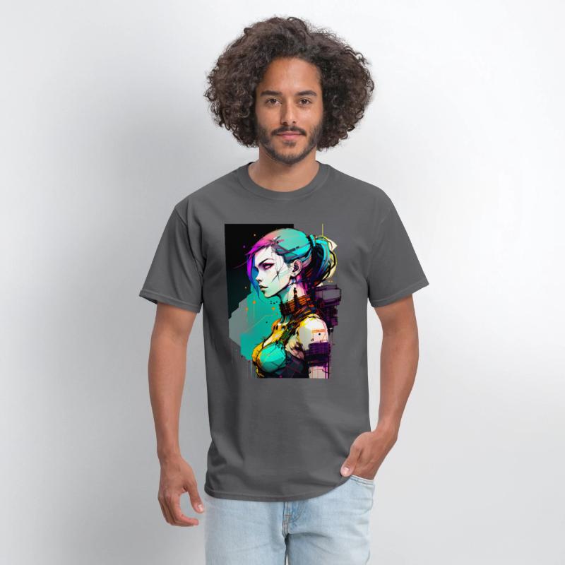 Bold and Beautiful Cyberpunk Girl with Teal Hair