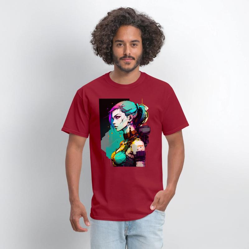 Bold and Beautiful Cyberpunk Girl with Teal Hair