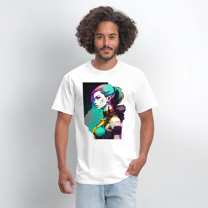 Bold and Beautiful Cyberpunk Girl with Teal Hair