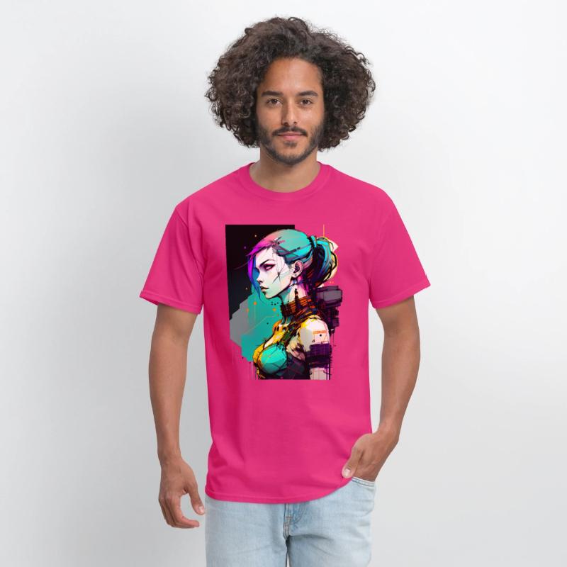 Bold and Beautiful Cyberpunk Girl with Teal Hair