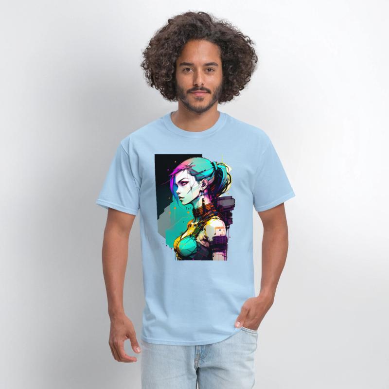 Bold and Beautiful Cyberpunk Girl with Teal Hair