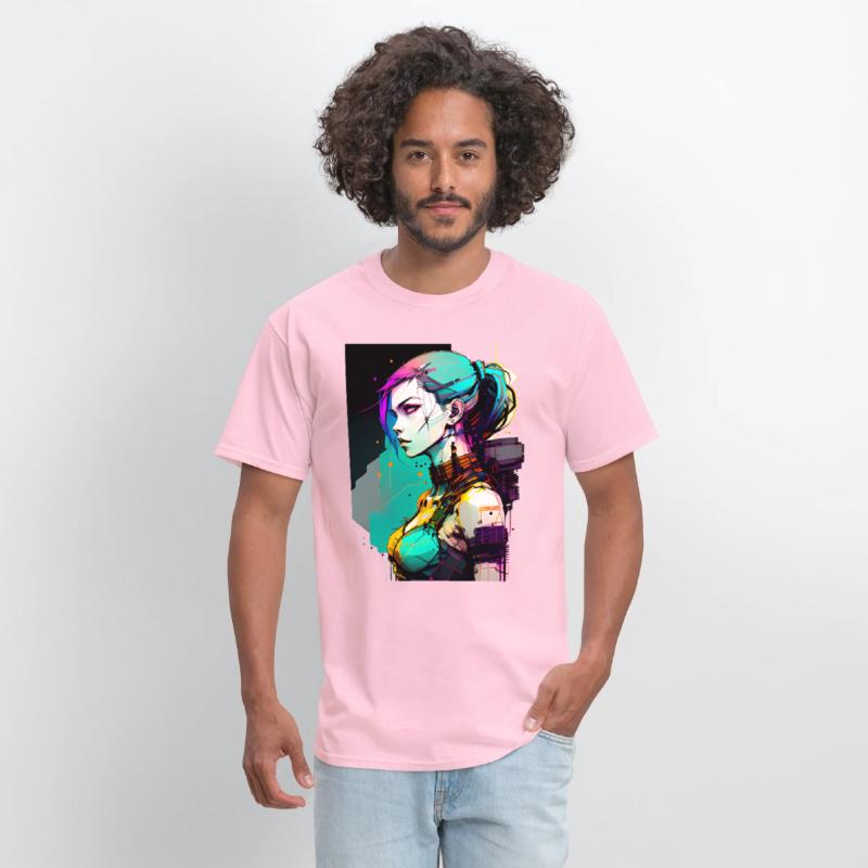 Bold and Beautiful Cyberpunk Girl with Teal Hair