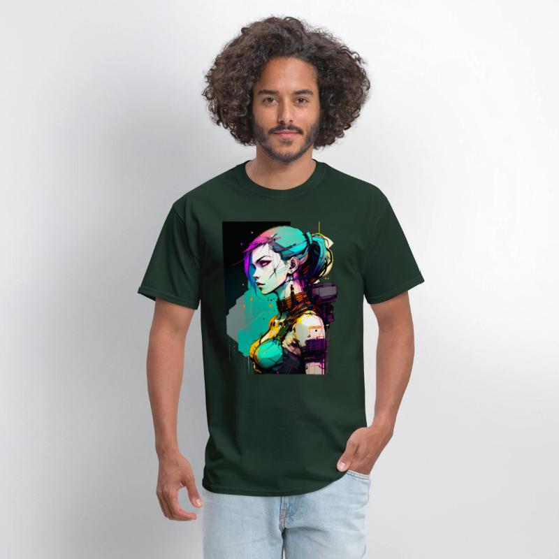 Bold and Beautiful Cyberpunk Girl with Teal Hair