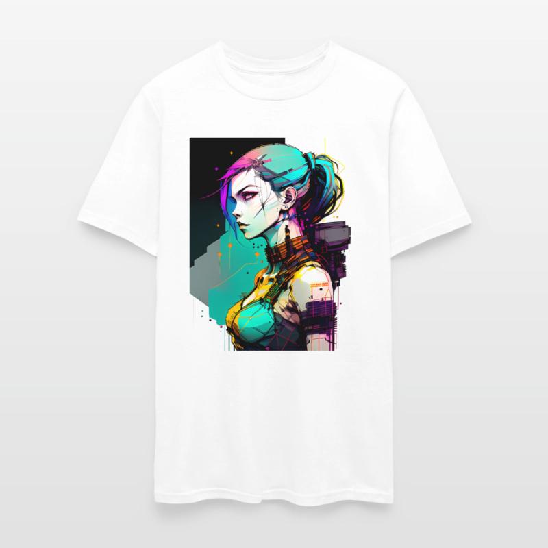 Bold and Beautiful Cyberpunk Girl with Teal Hair