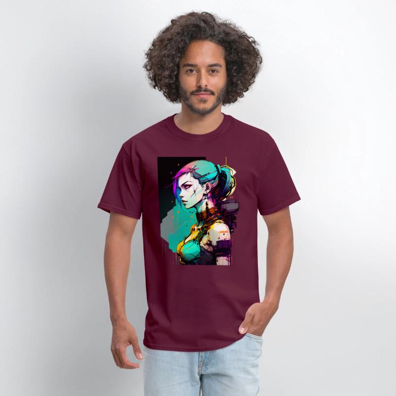 Bold and Beautiful Cyberpunk Girl with Teal Hair