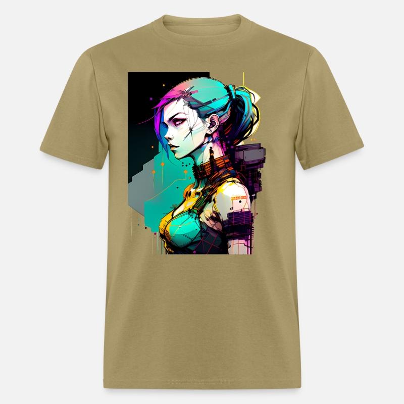 Bold and Beautiful Cyberpunk Girl with Teal Hair