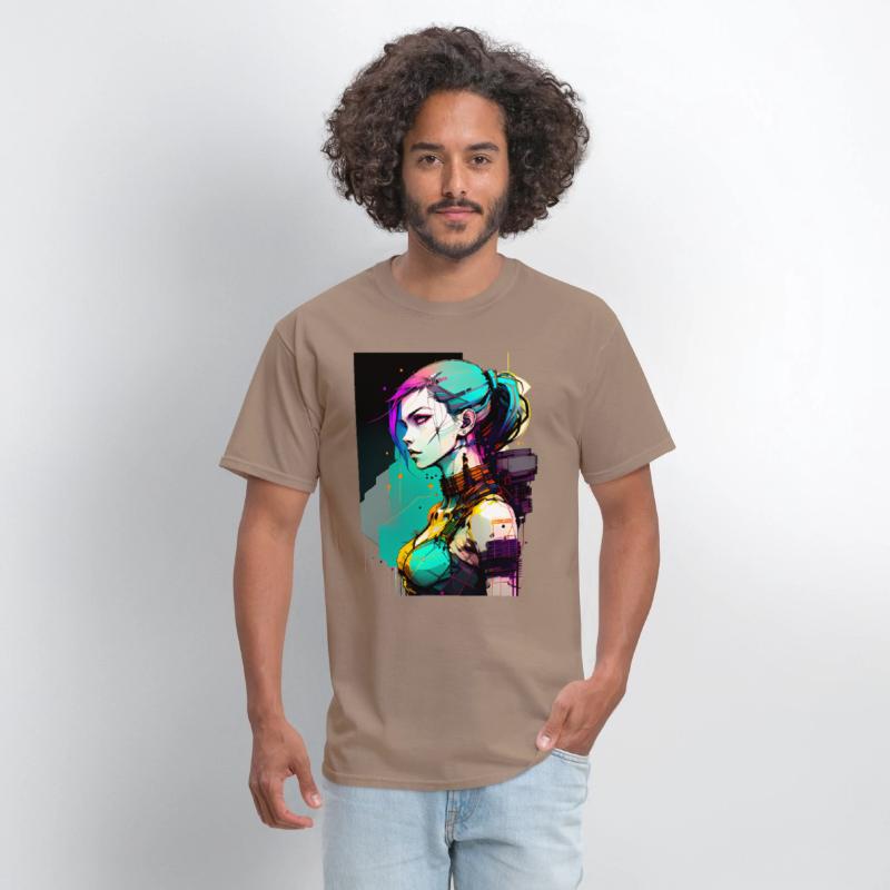 Bold and Beautiful Cyberpunk Girl with Teal Hair