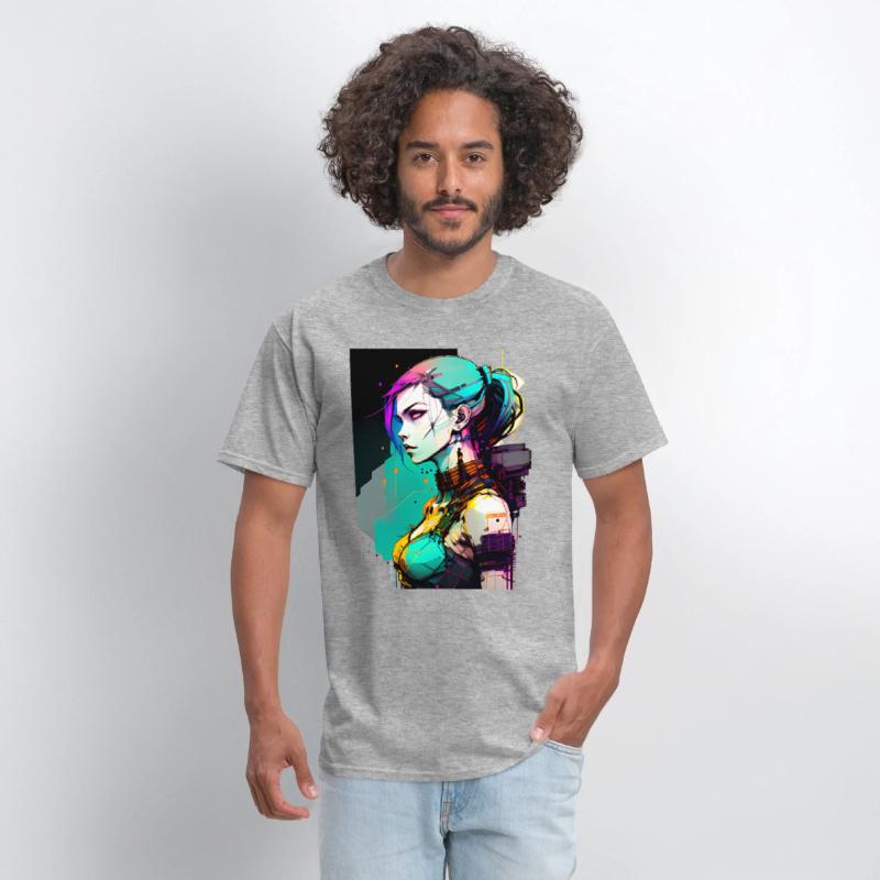 Bold and Beautiful Cyberpunk Girl with Teal Hair