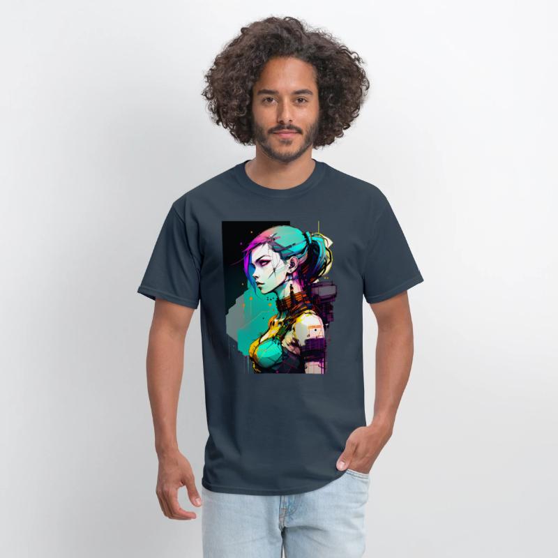 Bold and Beautiful Cyberpunk Girl with Teal Hair