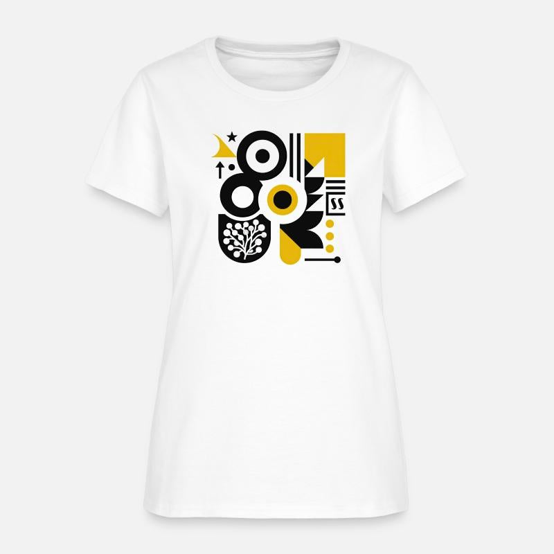 Bold Black & White Geometric Pattern with Yellow