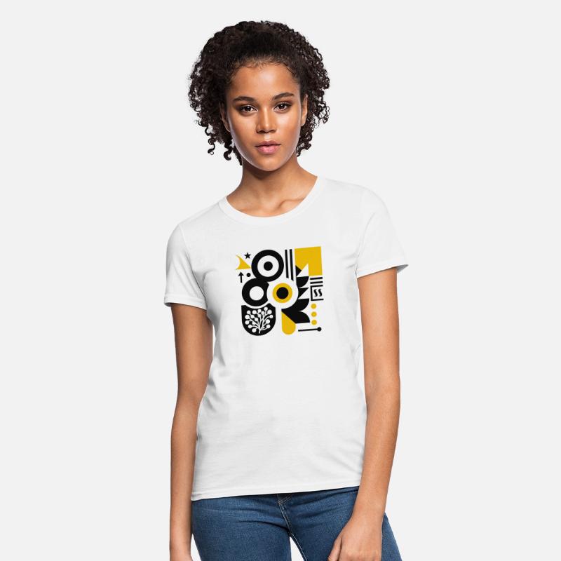 Bold Black & White Geometric Pattern with Yellow