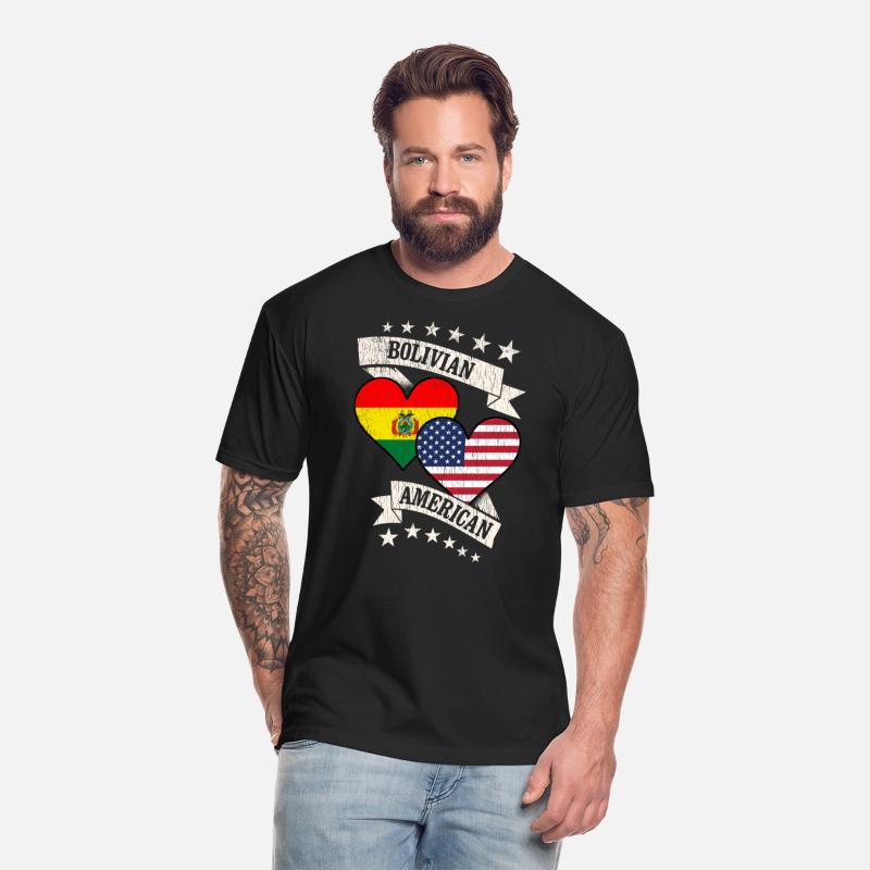 Bolivian American Heart Flags Bolivia America