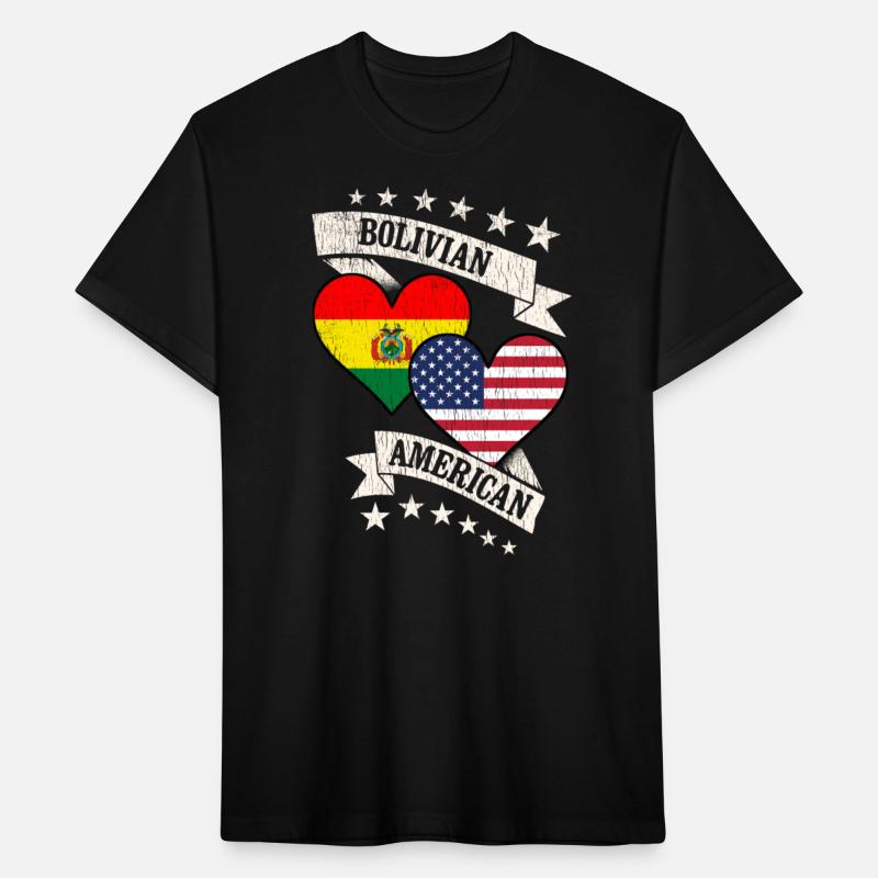 Bolivian American Heart Flags Bolivia America