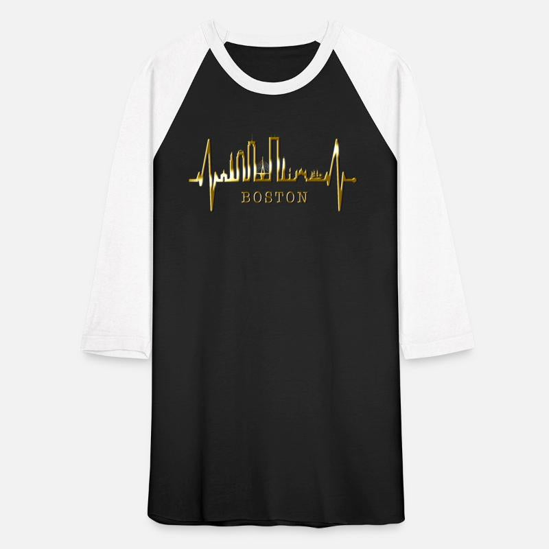 Boston Skyline Heartbeat Silhouette Heart US Love