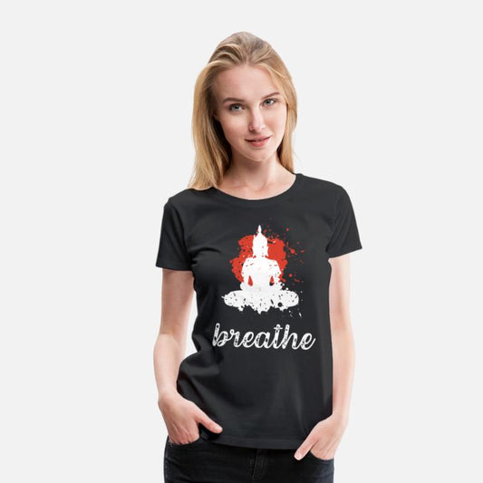 Breathe quote Buddha graphic t-shirt
