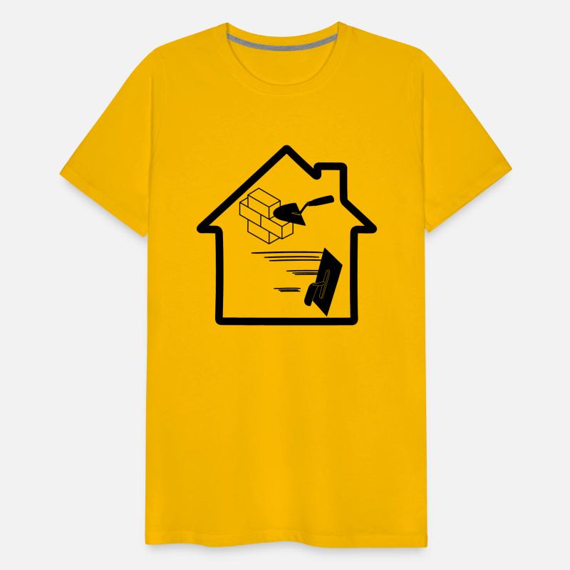 Bricklayer plasterer building tools logo house