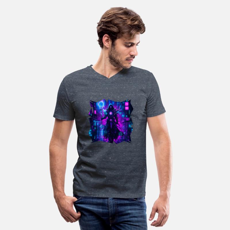 Bright Magician In Violet Neon Power