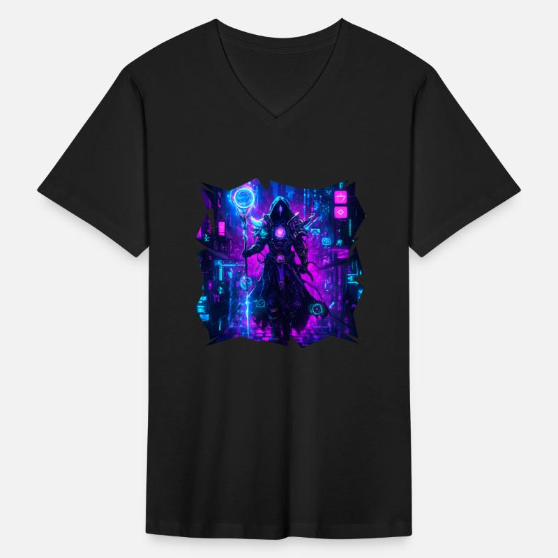 Bright Magician In Violet Neon Power