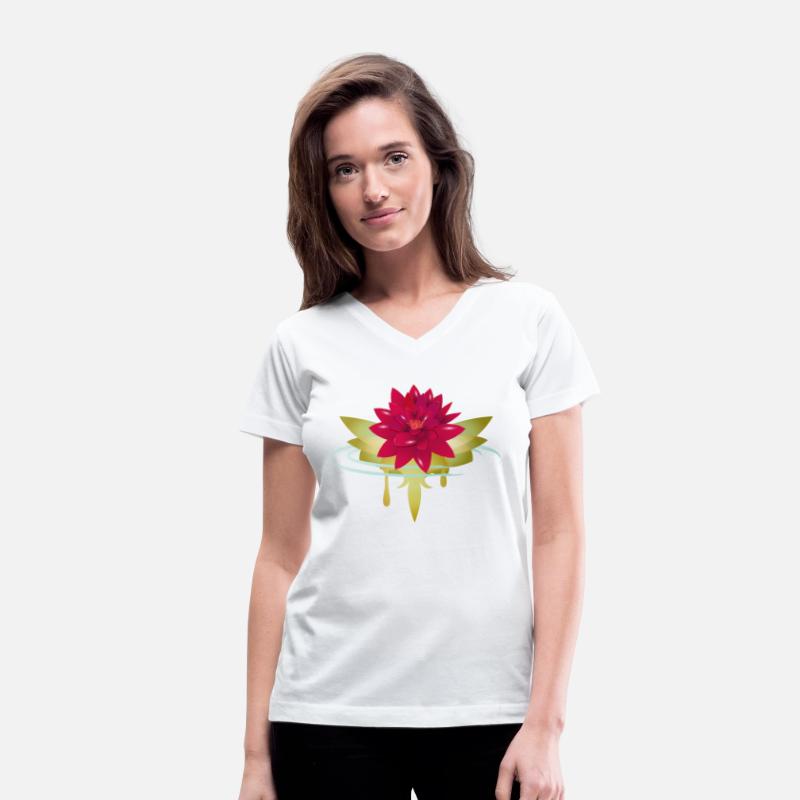 bright red lotus flower in water