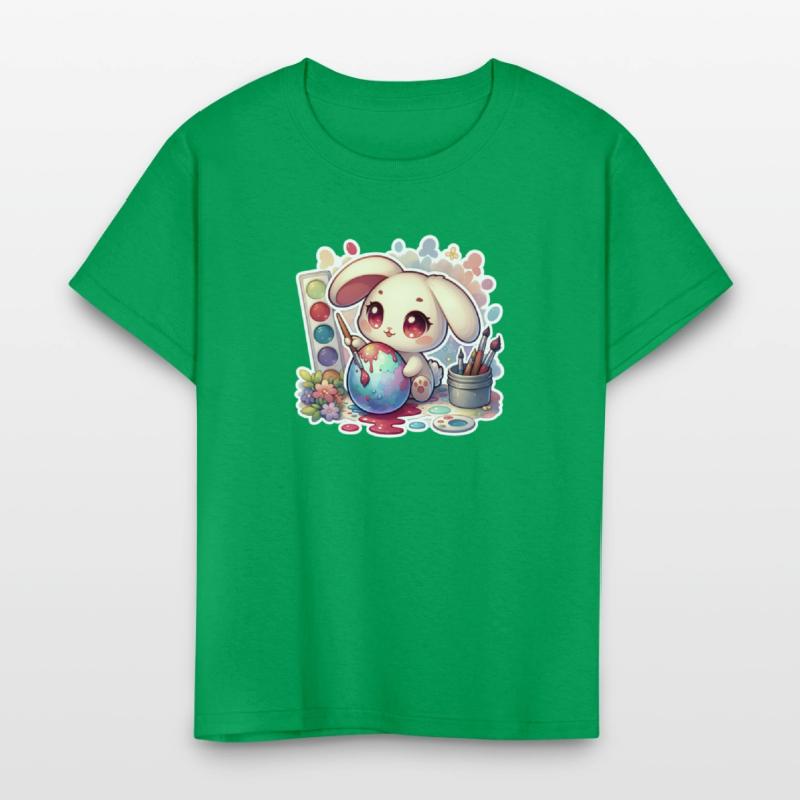 Bunny Painting an Easter Egg Watercolor