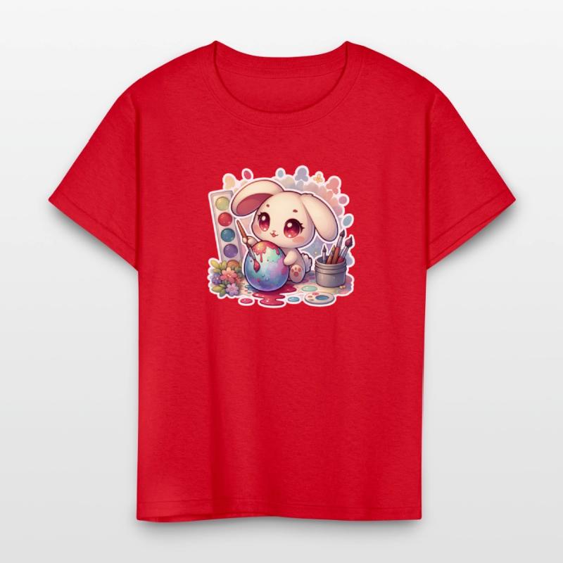 Bunny Painting an Easter Egg Watercolor