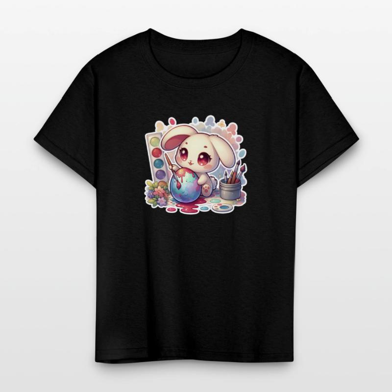 Bunny Painting an Easter Egg Watercolor