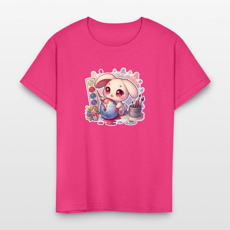 Bunny Painting an Easter Egg Watercolor