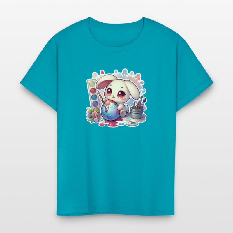 Bunny Painting an Easter Egg Watercolor