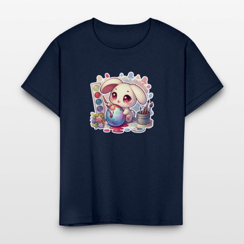 Bunny Painting an Easter Egg Watercolor