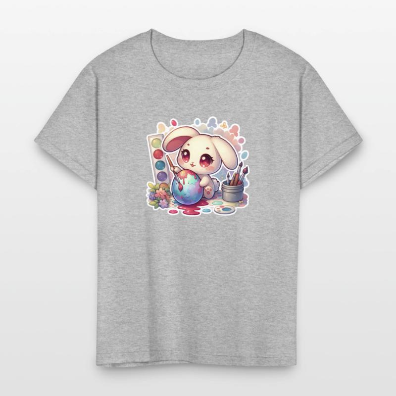 Bunny Painting an Easter Egg Watercolor