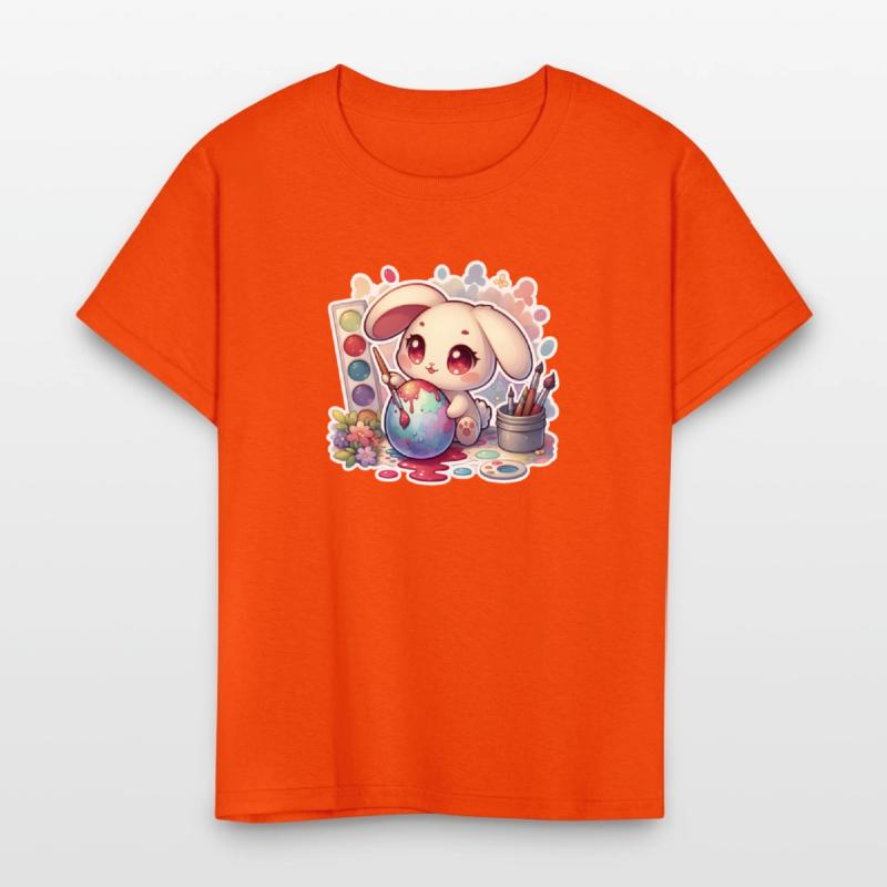 Bunny Painting an Easter Egg Watercolor