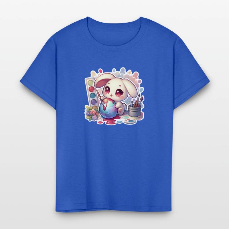 Bunny Painting an Easter Egg Watercolor