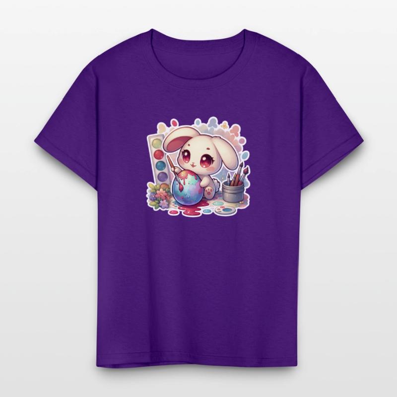 Bunny Painting an Easter Egg Watercolor