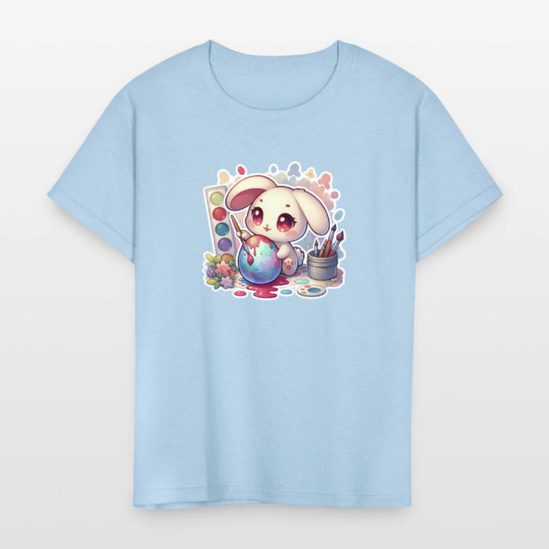 Bunny Painting an Easter Egg Watercolor