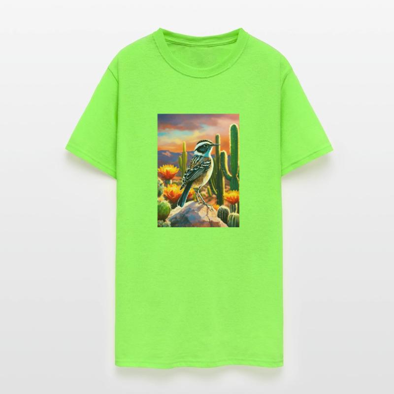 cactus wren bird on a rock colorful background ar