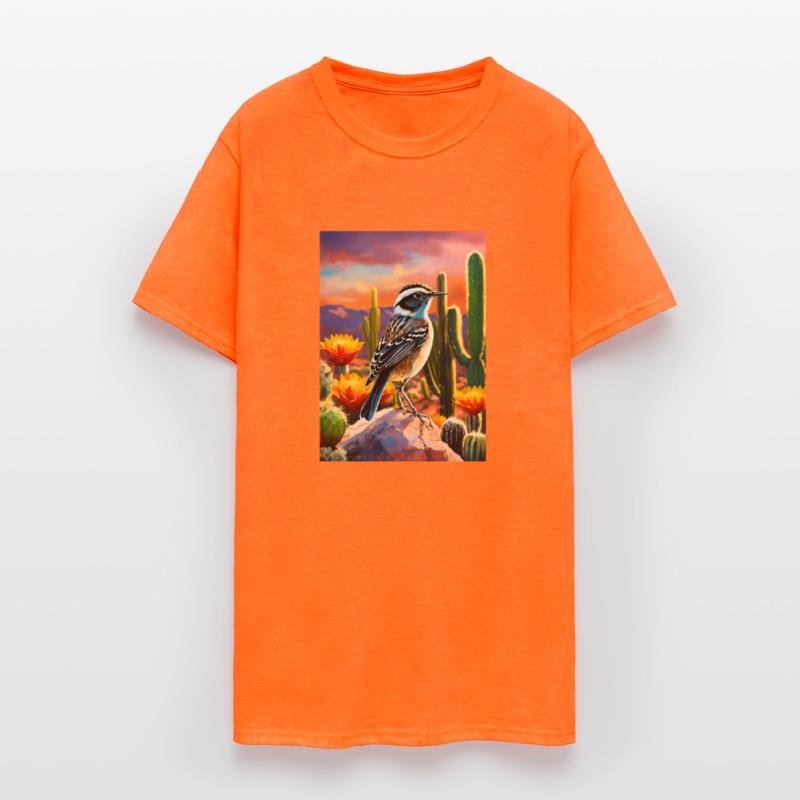 cactus wren bird on a rock colorful background ar