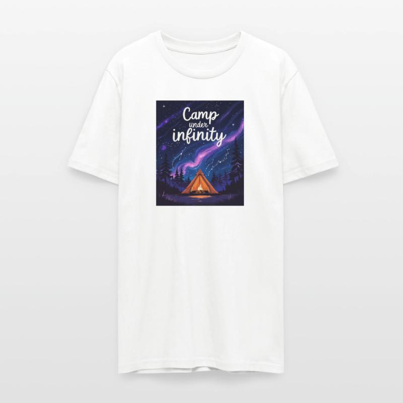 Camp Under Infinity T-Shirt – Cosmic Camping Scene