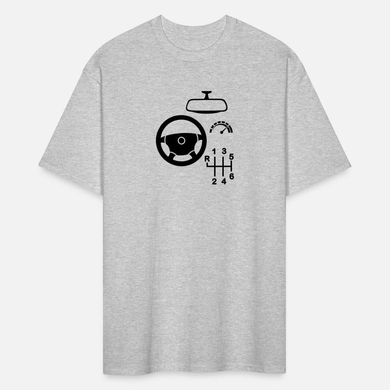 Car interior with speedometer 6 gears