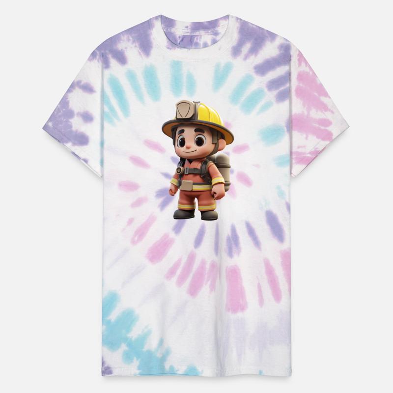 Cartoon Firefighter in Heroic Pose