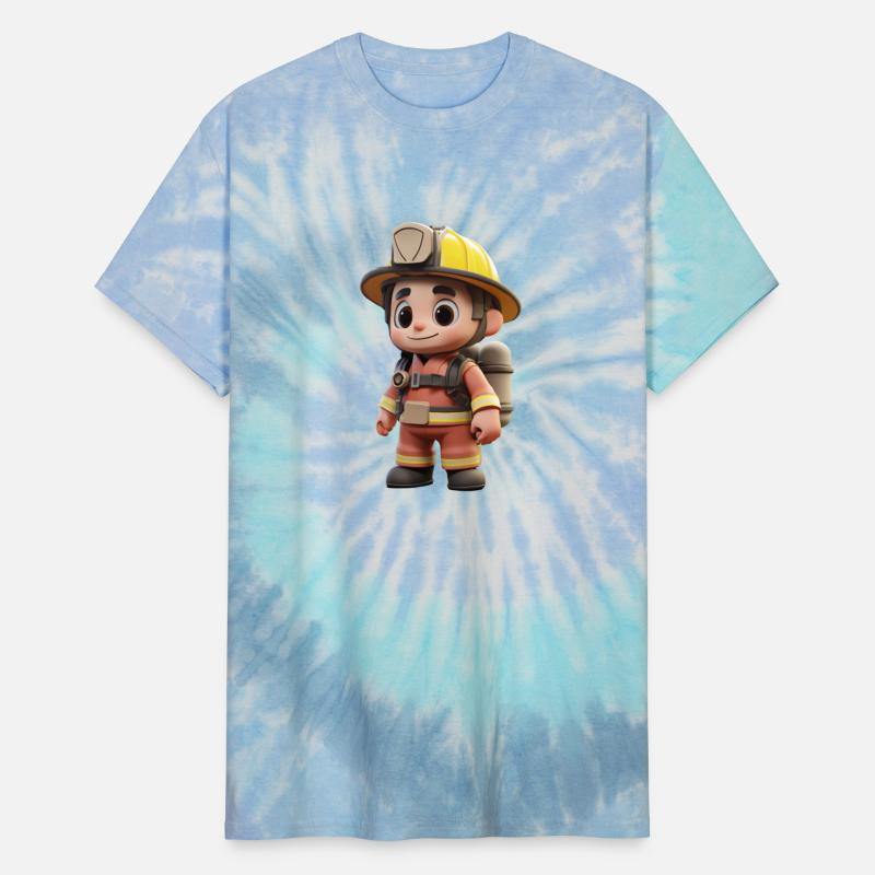 Cartoon Firefighter in Heroic Pose